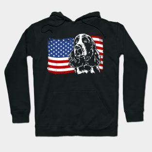 Proud Springer Spaniel American Flag patriotic gift dog Hoodie